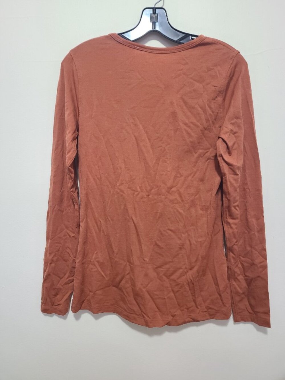 WoolX Remi Merino Wool Blend Shirt Top Womens Sz M  Long Sleeve OrangeBase Layer - Picture 2 of 5